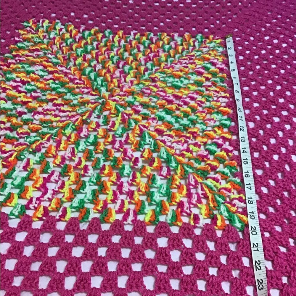 Handmade Knit Crochet Throw - Picture 4 of 6